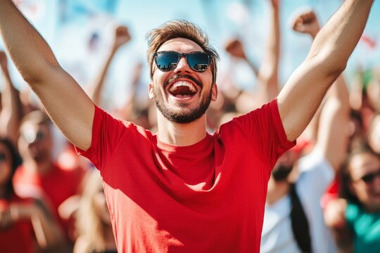During the match, energetic football fans unleash a torrent of cheers, their collective voices producing an atmosphere of passion and devotion