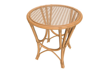 Round Rattan / Wicker Dining Table 3D Model