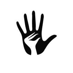 Obraz premium hand, palm, hands, vector, finger, icon, sign, silhouette, fingers, illustration, s