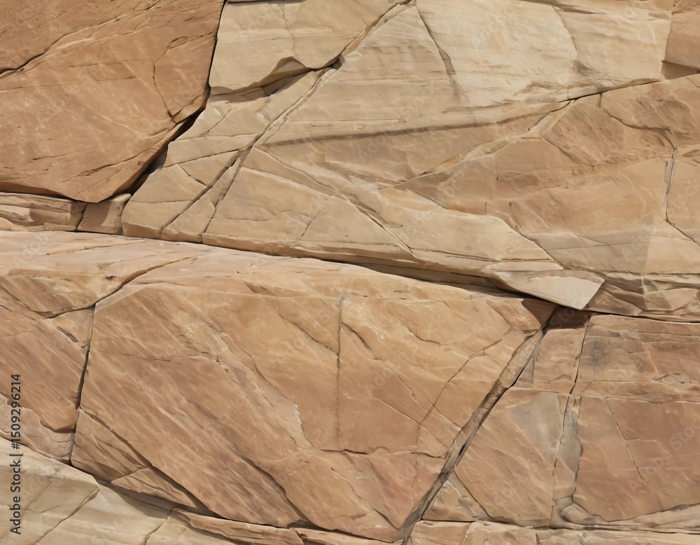 Poster various layers of sandstone display stunning textures and patterns, illuminated by the sun in a sere