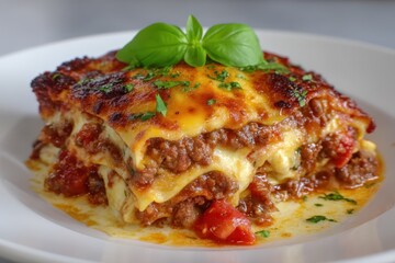 Lasagne Bolognese Ofengericht Pasta Auflauf Italienisches Essen Schichtgericht Käse überbacken Hackfleisch Nudelgericht Hausmannskost Familienessen Klassisch Rezept Italienisch Original Heiß