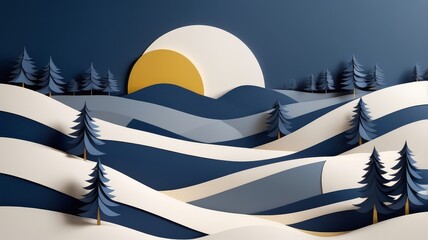 Beautiful Paper Layered Landscape Art and Desig, National Day of Sweden 