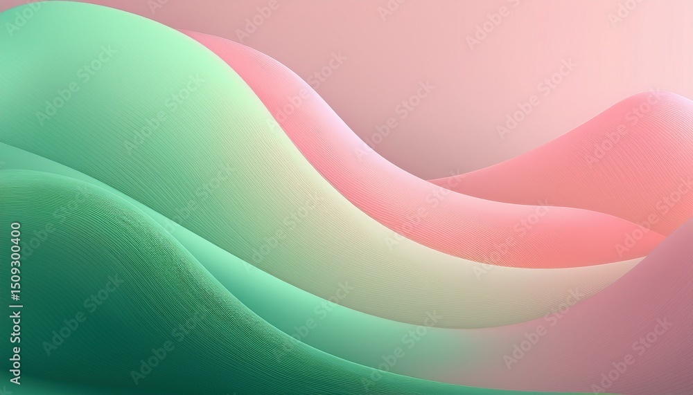 Poster colorful gradient background blending soft pink and green hues in a serene abstract display