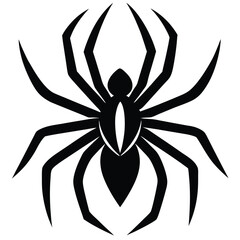 A stylized black spider vector illustration ideal for halloween and various graphic designs