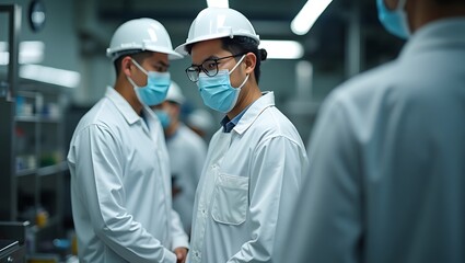 Health and safety protocols observed in industrial manufacturing setting