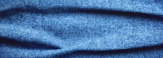 Naklejka premium Close-up of blue denim jeans fabric texture background
