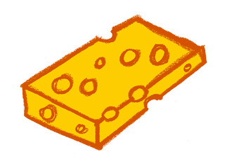 Cheese Crayon Chalk Drawing PNG Transparent