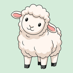 Adorable Woolly Sheep Vector Art