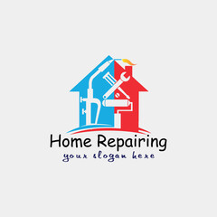 home repairing and home insulation logo design vector