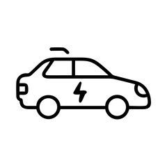 Naklejka premium Electric car icon. Simple electric car graphic for website design. Clean electric car image perfect for app interfaces and presentations.