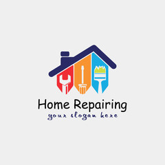 home repairing and home insulation logo design vector