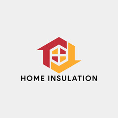 home repairing and home insulation logo design vector