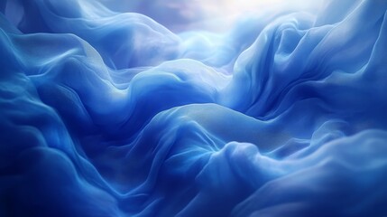 Obraz premium A weightless blue cloth drifting through an otherworldly space.