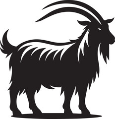 Goat Silhouette Vector – Farm Animal Clipart for Agriculture, Logo Design, and T-Shirt Graphics