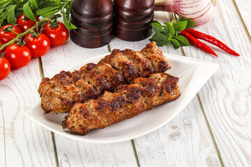 Chicken kebab minced meat and spices