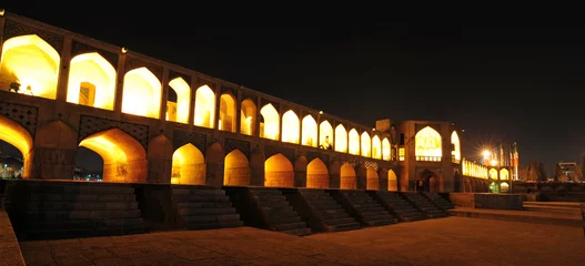 Poster Khaju Bridge, located in Iran's Isfahan province, was built in 1650.