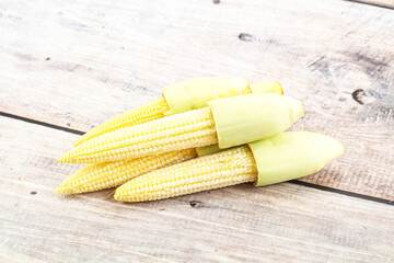 Small young baby corn heap