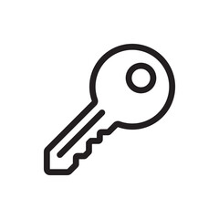 Key flat outline icon vector illustration. Isolated on white background. Editable stroke, pixel perfect 48x48