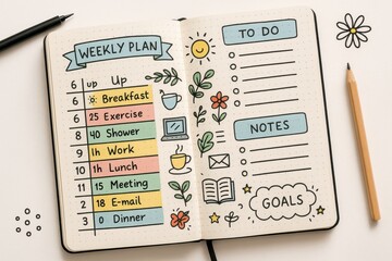 Creative Time-Blocking Journal with Weekly Plan and To-Do List
