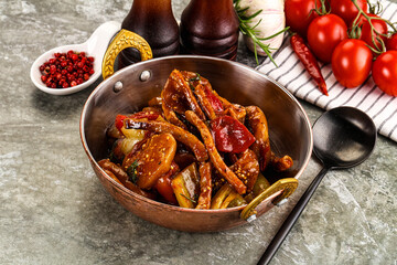 Asian cuisine pork in oyster sauce