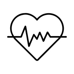 Heart health heartbeat line vector illustration for medical and healthcare design, 100 bpm concept on transparent background