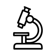 Microscope vector image for science education research and laboratory equipment study and scientific analysis tool on transparent background