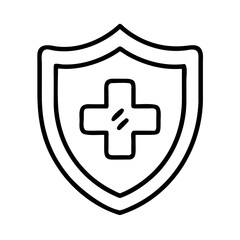 Obraz premium Medical shield icon vector for health care protection and insurance safety design concept illustration on transparent background