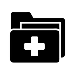 Fototapeta premium Add new medical record folder icon vector illustration for healthcare and patient data management system on transparent background