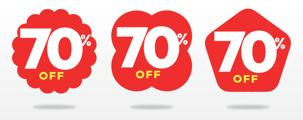 70% off, discount, market, price, economy, store, value, sale, profit. Commerce, sticker, offer, percent, market, tag, set, label, icon