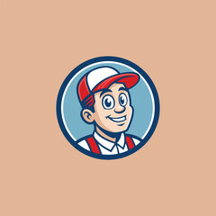 Man in Cap Icon Badge Emblem: An emblem featuring a man wearing a cap, perfect for sports teams and Esports organizations.