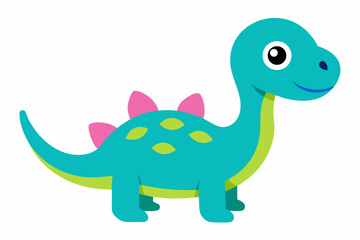 Obraz premium cute cartoon dinosaur with vibrant
