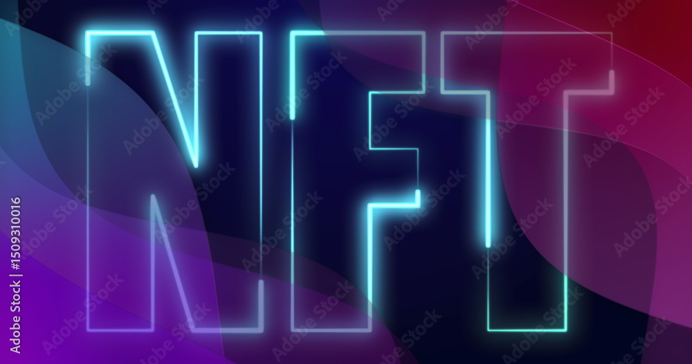 Poster image of nft text over colorful background
