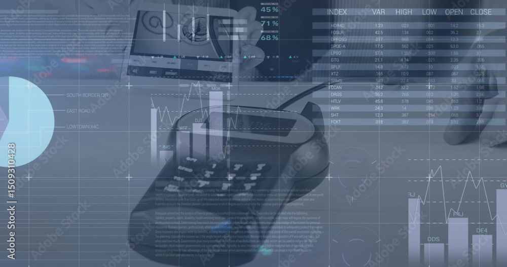Poster image of financial data processing over payment terminal