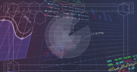 Image of data processing over dark background