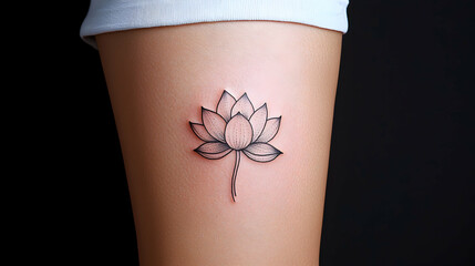 Small Lotus Flower Tattoo on Fair Skin