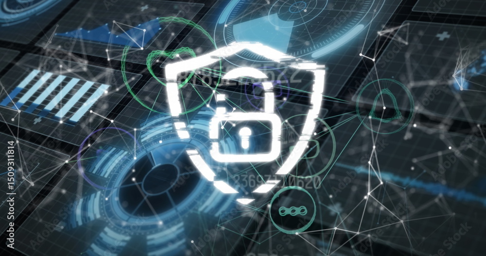 Poster image of globe of network of connections over data processing