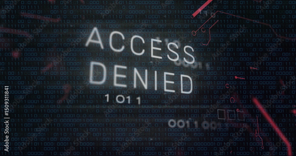 Poster image of acces denied text over data processing