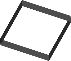 Open frame in vertical alignment with rectangular outline and slanted structure depth.