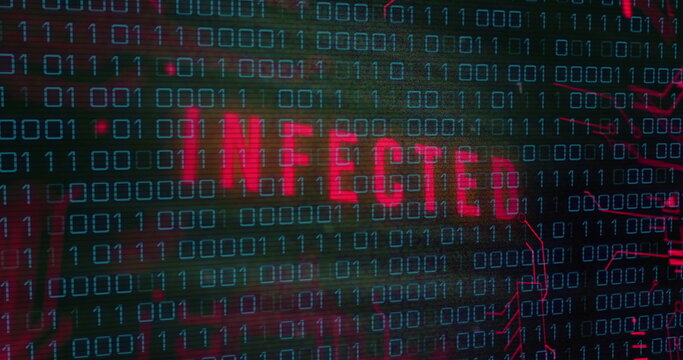 Image of data processing over infected text