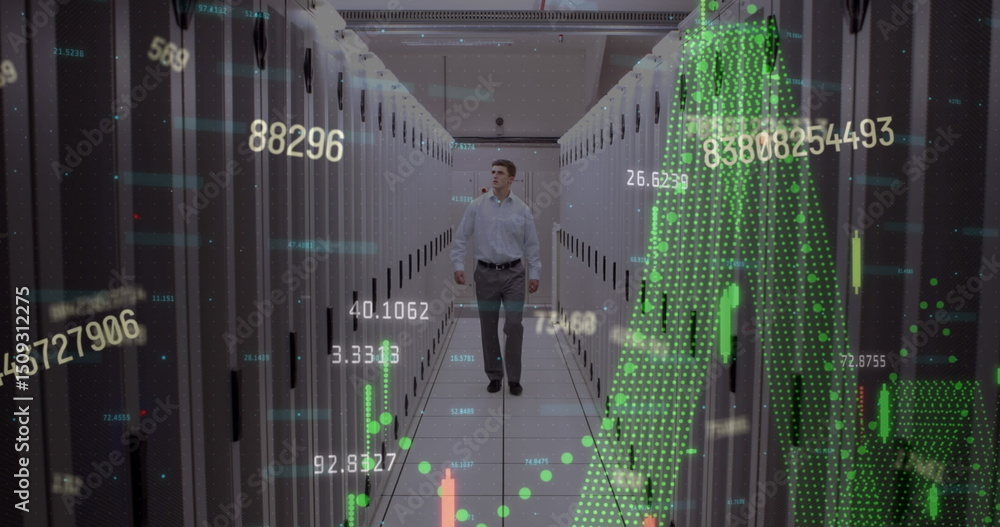 Poster image of data processing over computer servers