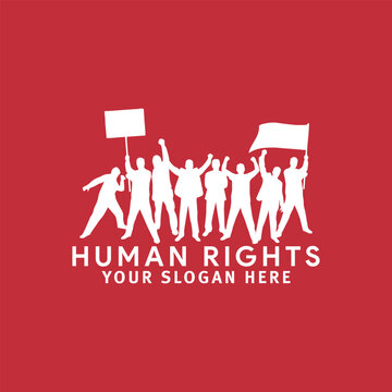 human people rights logo design vector	
