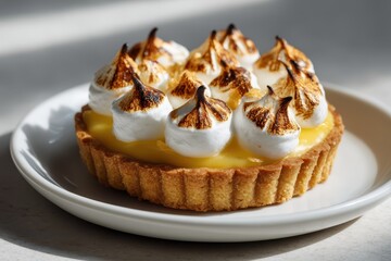 Zitronentarte Baiser T&ouml;rtchen Lemon Meringue Pie Dessert franz&ouml;sisches Geb&auml;ck Tarte au Citron S&uuml;&szlig;speise feines Geb&auml;ck Zitronencreme Mini Tarte Konditorhandwerk Foodfotografie Patisserie Kunst