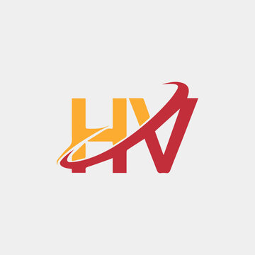 letters hv logo design vector