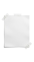 Blank paper sheet taped to wall for creative design and mockup use