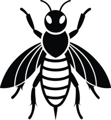  bee silhouette, striped body, flying insect
