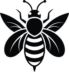  bee silhouette, striped body, flying insect
