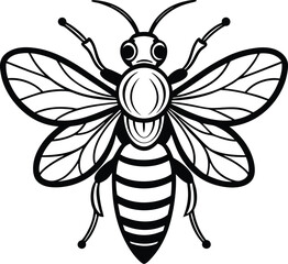  bee silhouette, striped body, flying insect
