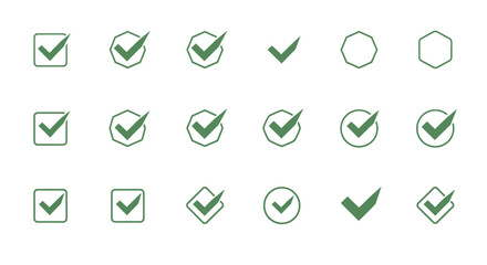 Collection of Green Checkmark Icons Approval, Validation, and Confirmation Symbols