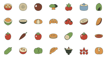 Icon set Perfectly Designed Pictograms Fruit Icons