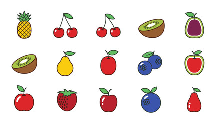 Icon set Perfectly Designed Pictograms Fruit Icons